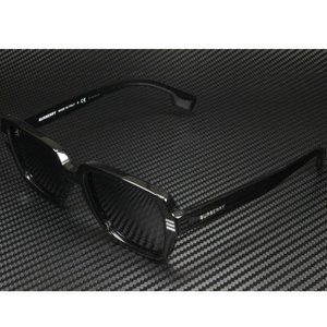 Burberry Men's Black Dark Grey Stripe Sunglasses